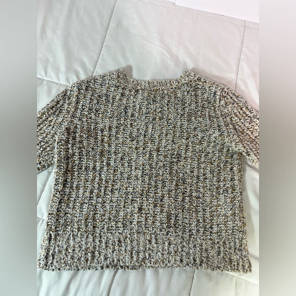 BANANA REPUBLIC Cable Knit Sweater Petite XS cropped Cabincore eclectic grandpa - Picture 3 of 11